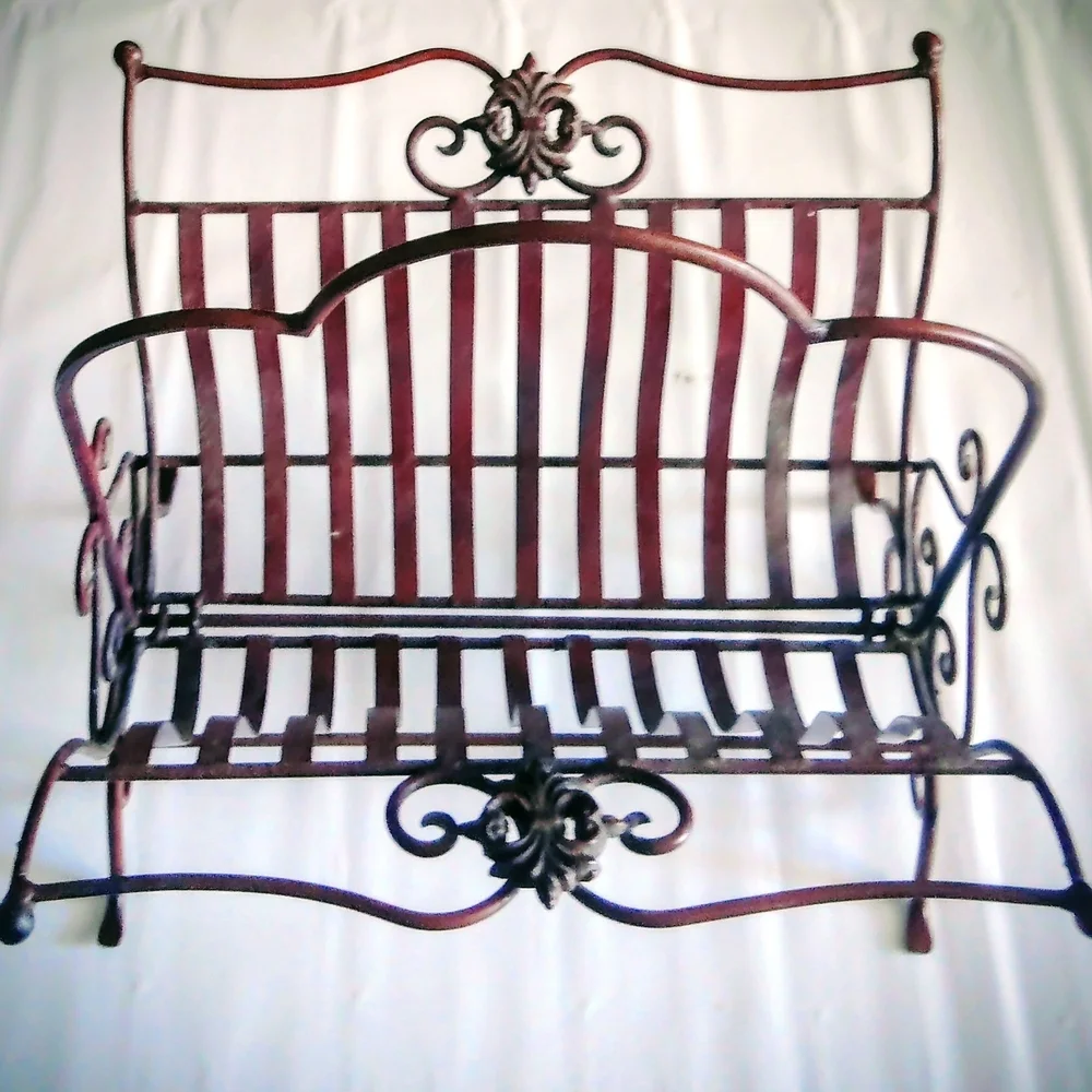 Elegant Brown Metal Wall Shelf